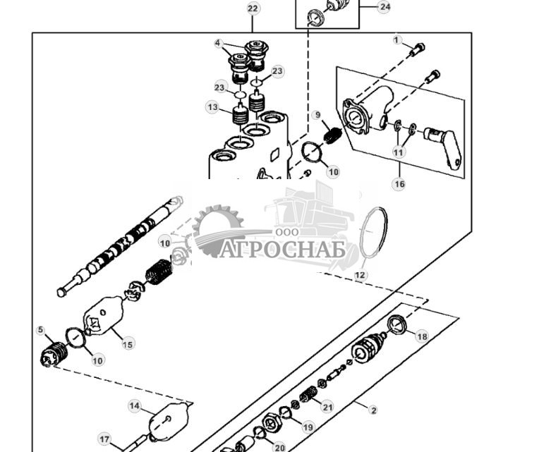 Секция клапана подъема левого ножевого полотна, стандартные органы управления - ST3609 245.jpg